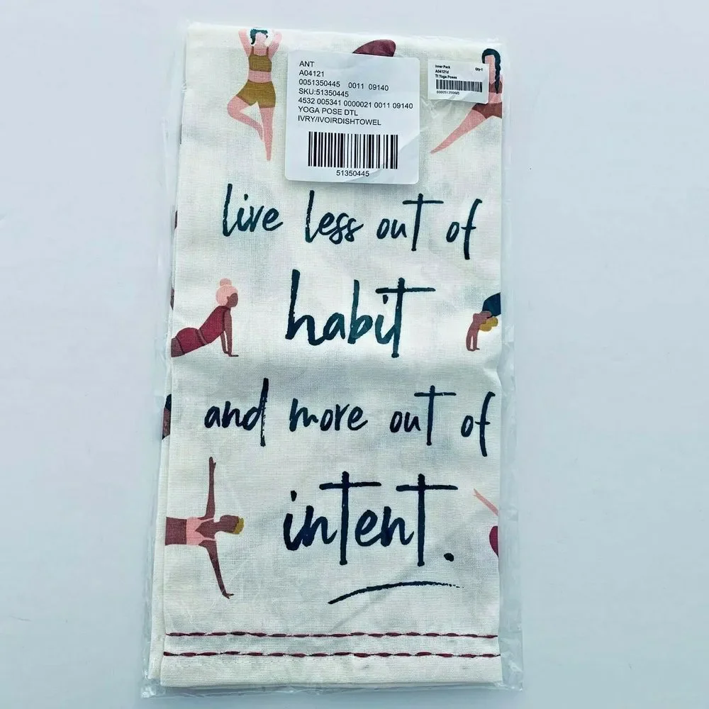 Anthropologie Ivory‎ Yoga Ladies Kitchen Towels - New with Tags